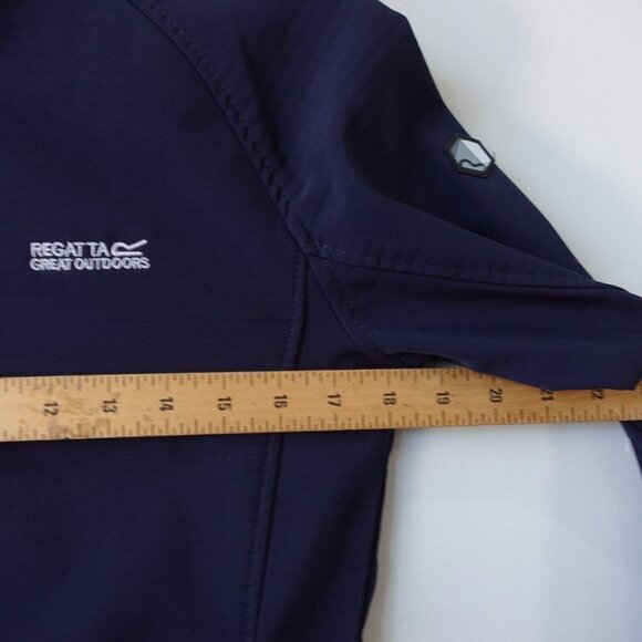 REGATTA Blue Hooded Jacket Women XS Soft Shell Zip Stretch Outdoor Trails Ared - Picture 6 of 15